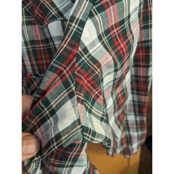 VTG Authentic Western Youngbloods SHORT Sleeve Pearl Snap Medium Plaid 65/35 - Picture 6 of 6